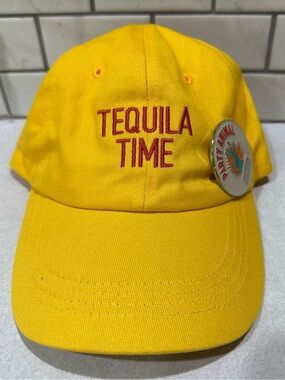 Tequila Time Cazadores 100% Agave Yellow Hat Cap And Party Animal Pin